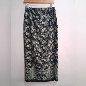Tommy Bahama Vintage 100 % Seide Maxi Wickelrock Größe Small Paisley Blumen Landhaus - Bild 1 von 8