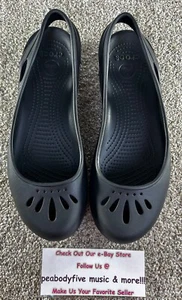Zapatos planos de ballet CROCS Kadee para mujer 10 NEGROS sin cordones - Imagen 1 de 12