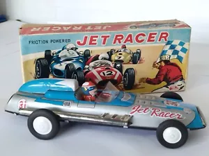 Coche de carreras Jet Racer 31con caja.Hojalata litografiada años 60, Japan. - Bild 1 von 12