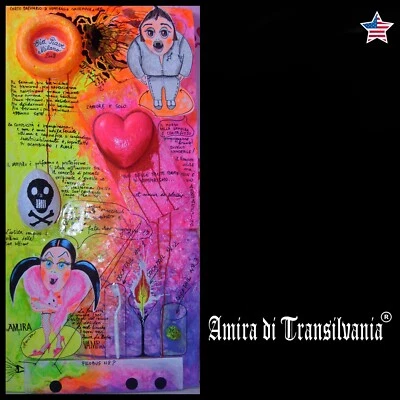 pintura larga arte contemporáneo original pop artista moderno decoración del hogar fluorescente Foto 1 de 4