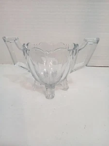 SUGAR BOWL,  Open Two Handles, With Four Feet. Glass  Glassware EUC  - Picture 1 of 7