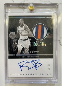 2020-21 Panini Noir RJ Barrett Knicks AUTO JERSEY PATCH /25