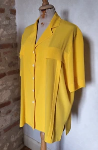 Serge Nancel Chemise Chemisier oversized jaune VINTAGE 90 Yellow blouse T.38 S - Imagen 1 de 11