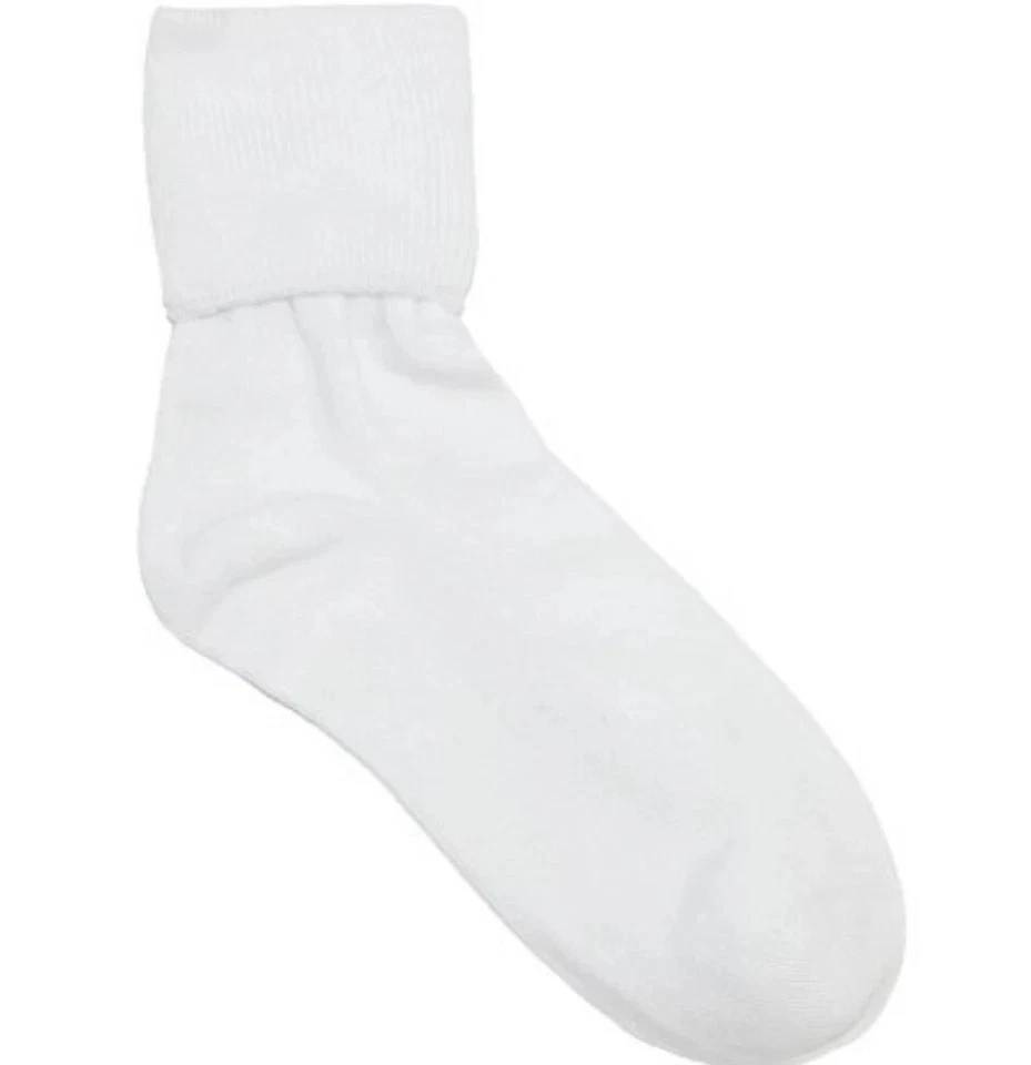 Jefferies Socks L14283 Women 1 PK White Organic Cotton Turn Cuff Socks Size 9-11 - Image 1 of 1
