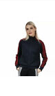 Women's adidas ID 3-Stripes Snap Full Zip Loose Fit Track Top in Blue