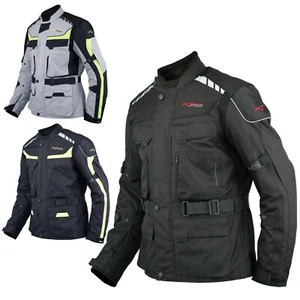 Giacca Impermeabile Moto Tessuto Protezioni CE Scooter Viaggio - Afbeelding 1 van 39