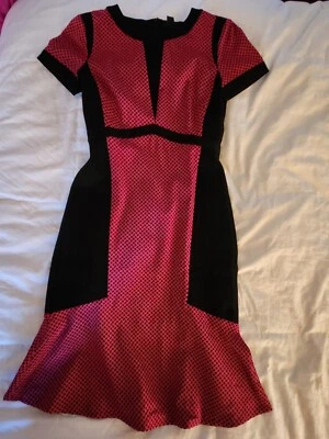 DKNY silk dress pink dots/black size 4 nwot - Image 1 of 4