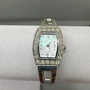 Women’s Watch TGHK Silver Tone 7 Inch Band, Rhinestones Bling Works New Battery - Picture 1 of 14