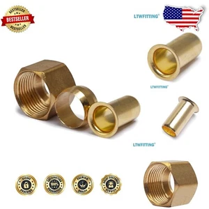 125-Pack Brass Compression Inserts & Ferrules for Versatile Plumbing Use - Picture 1 of 10
