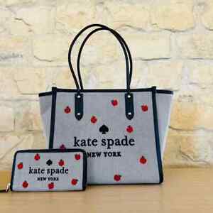 Kate Spade Ella Large Orchard Toss Embroidered Bag Tote Handbag Purse+Wallet NWT