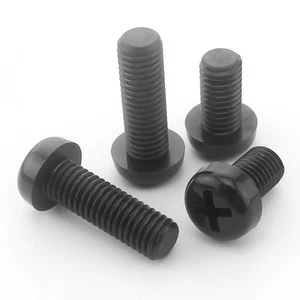 M2.5 / 2.5mm Nylon Pan Round Head Phillips Screws Plastic Machine Screws Black - Picture 1 of 4