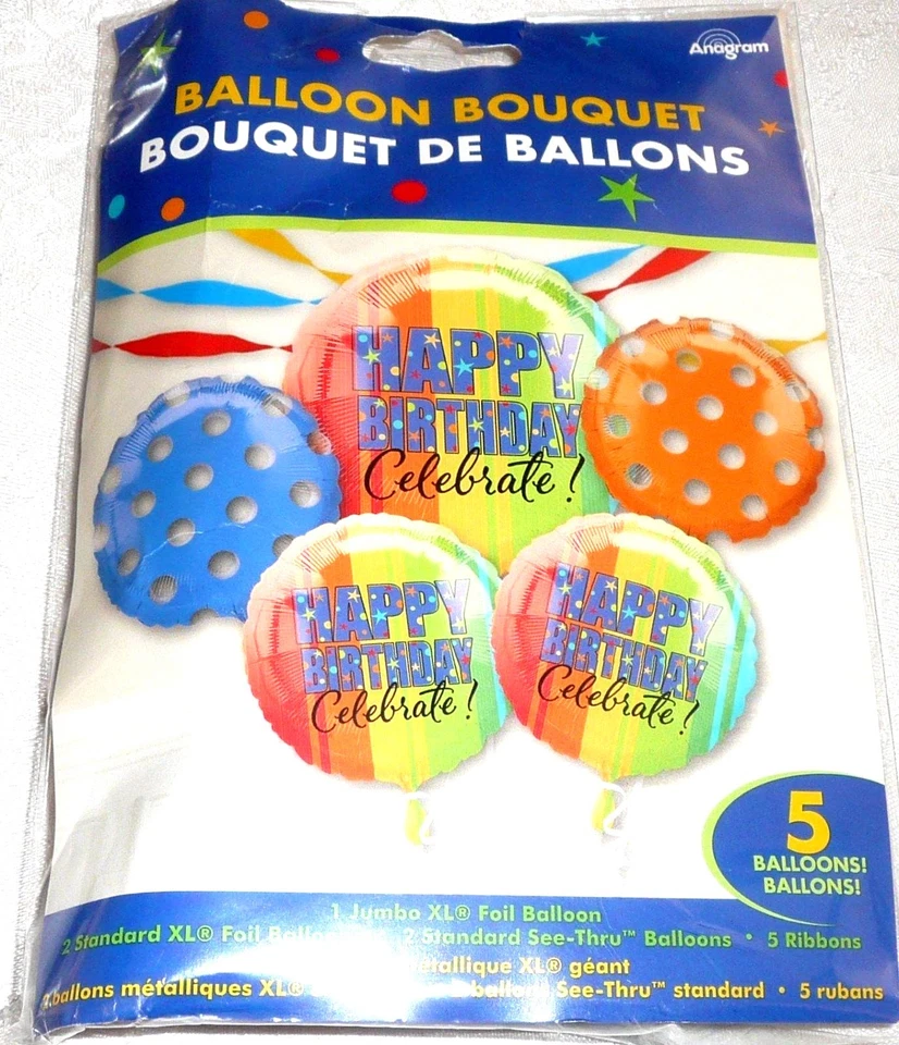 Anagram HAPPY BIRTHDAY Celebrate Foil Balloon Bouquet - Image 1 of 1