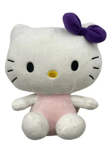 Hello Kitty 6" Sitting Plush Plushland 2012 With Purple Bow - Picture 1 of 9