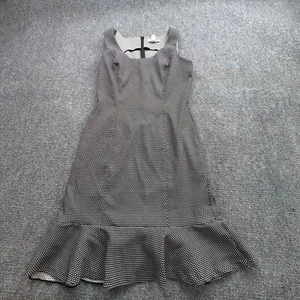 WHBM Dress Womens 12 Polka Dot Sleeveless Flounce Ruffle Hem Sophisticated Work - Picture 1 of 13