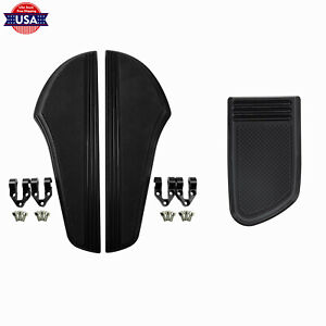 Black CNC Defiance Rider Floorboard Brake Pedal Cover Fit For Harley Touring