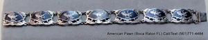 VINTAGE 7 PANELS Asian ARTS figures Sterling SILVER BRACELET - Picture 1 of 4