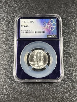 1953-S Silver 25c MS66 Washington Quarter NGC HIGH GRADE - Image 1 of 2