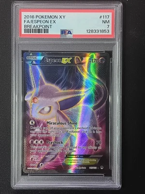 Espeon EX 2016 XY BREAKPOINT #117 FULL ART PSA 7 - Image 1 of 4