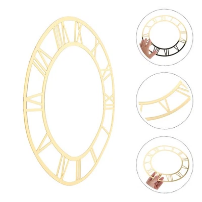  Acrylic Mirror Wall Clock Round Roman Numeral Dial Clock Face Sticker - Image 1 of 4