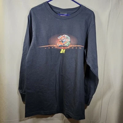 Camiseta Chase Authentics Nascar Jeff Gordon masculina manga longa média preta - Imagem 1 de 4