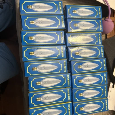 16 Bulbrite Chandelier 60W  60 CTC/E14 Clear Torpedo Standard Base Bulbs 1500 Hr - Image 1 of 4