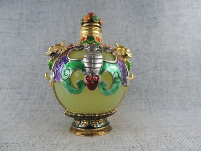 Botella de tabaco cloisonne con incrustación hecha a mano china bonito patrón Foto 1 de 4