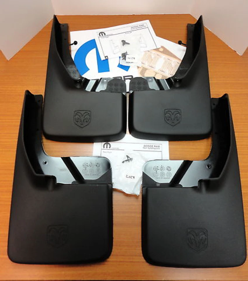 09-18 Dodge RAM w/o wheel flares Front & Rear Molded 4 piece OEM Mud Flaps - Image 1 of 4