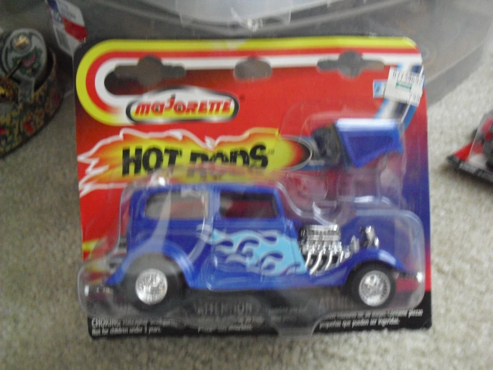 Vintage Majorette 2600 Series 1:32 Scale Blue Fire Ford Hot Rod NIP - Image 1 of 1