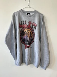 1998 XL Chicago Bulls Repeat 3 Peat Vintage Starter grau Sweatshirt USA - Bild 1 von 4