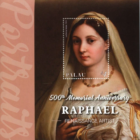 Palau Art Stamps 2020 MNH Raphael La Donna Velata Renaissance Paintings 1v S/S Cover