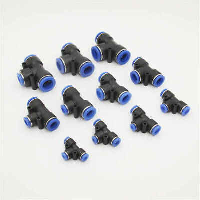 Nylon Pneumatic Reducer Tee Connector 4mm 5mm 6mm 8mm 10mm 12mm Push-In Fitting • 2.75£