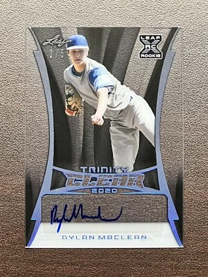 DYLAN MACLEAN 2020 Leaf Trinity Clear Blue Rookie RC Auto SSP #3/5! Rangers 🤠 - Image 1 of 2