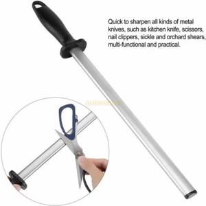 12" New Chef Best Diamond Knife Sharpener Sharpening Steel Rod Kitchen Tools - Picture 1 of 7