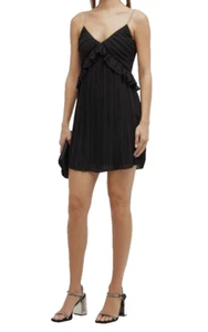Michael Kors Women's Black Sleeveless Chain Strap V Neck A Line Dress Size 8 - Picture 1 of 9