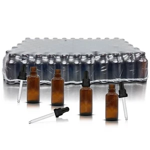 Pack of 110 - 30ml Amber Glass Dropper Bottle with Tamper Evident Pipette NEW - Picture 1 of 4