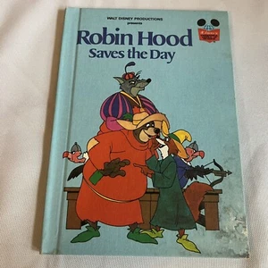 Walt Disney "Robin Hood Saves the Day" Storybook - 1980 Vintage Hardcover Books - Picture 1 of 4