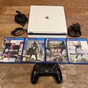 Sony PlayStation 4 Slim 500GB Konsole - Glacier White - Bild 1 von 9