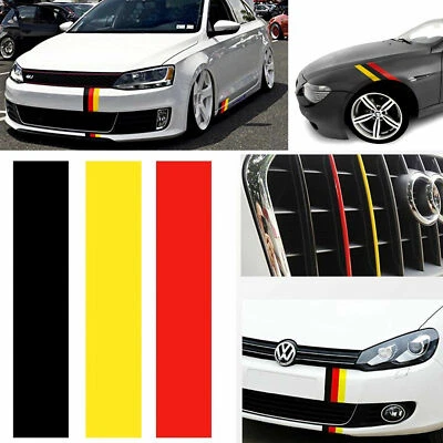 Calcomanía adhesiva a rayas de color estilo bandera de Alemania de 9,8" para coche Audi BMW Mercedes VW Foto 1 de 4