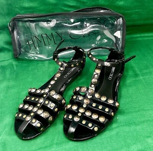 JIMMY CHOO "JENNY" Rubber Sandals with Brass Studs - Size UK 3 EU36 - Picture 1 of 8