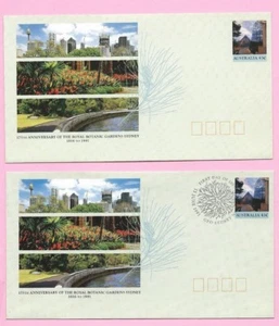 AUSTRALIA 1991 Pair of PSE's - FDC & Mint - ROYAL BOTANIC GARDENS Shs Sydney - Picture 1 of 2