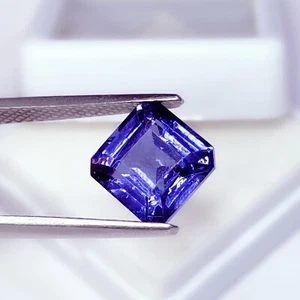 Piedra preciosa suelta cuadrada de 8,41 quilates de tanzanita azul natural certificada AAA+ gema de calidad - Imagen 1 de 8