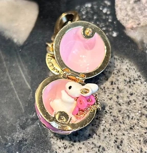Juicy Couture Easter Egg Bunny Pendant Necklace Purple Pink Crystal Charm - Picture 1 of 4