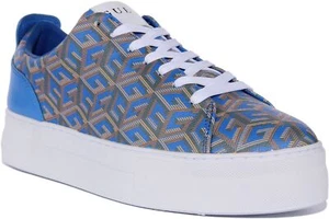 Guess Fl5Gaafal12 Giaa G Estampado Cubo Logo Mujer Entrenador Azul Reino Unido 3-8 - Imagen 1 de 6