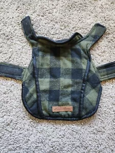 Eddie Bauer Kendall Buffalo Check Fleece-Lined Olive Green Dog Jacket Small - Picture 1 of 6