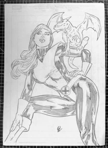 Lápiz firmado original Alysson Olivieira Kitty Pryde/Lockheed Comisión 11X17 - Imagen 1 de 1