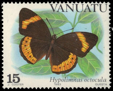 VANUATU 346a - Eight-spot Butterfly "Hypolimnas octocula" (pa93078) Cover
