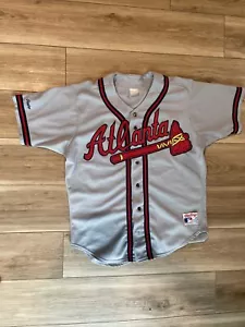 Vintage Rawlings Atlanta Braves MLB Jersey Size 44 Blank MADE IN USA *FLAWS* - Picture 1 of 9