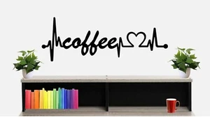 Coffee Heartbeat Lifeline Wall Decal Expresso Bean Grinder Java Latte BG500 - Picture 1 of 2