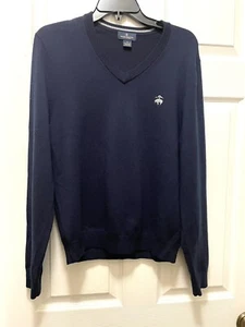 Brooks Brother Herrenpullover marineblau Merinowolle Nylon Spandex Strick Gr. S - Bild 1 von 5