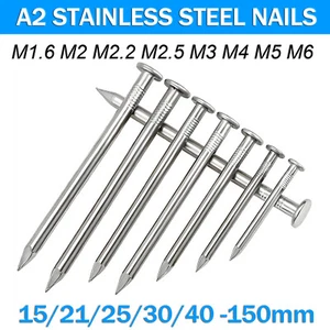 A2 STAINLESS STEEL NAILS 15/21/25/30/40 -150mm TIMBER FLAT HEAD GENERAL PURPOSE - Picture 1 of 8
